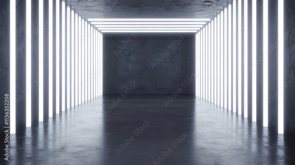 Poster symmetrical monochrome light rays extending on blank background for clean modern visuals