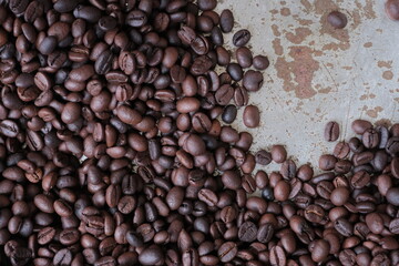 Roasted coffee beans for background