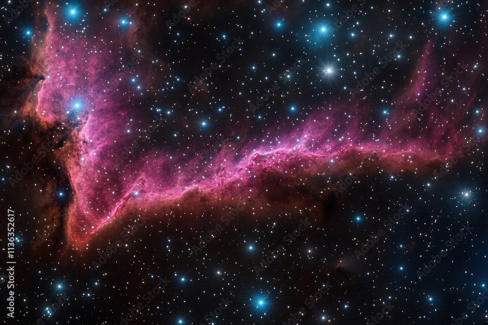 Poster colorful light waves spiral from pulsating stars, creating a vibrant cosmic display in the depths of
