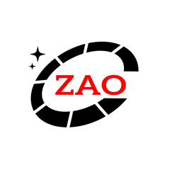 ZAO Creative Circular Logo Design in Blue and Black for Corporate Branding and Technology, ZAO Blue and Black Tech Logo with Circular Elements for Branding and Visual Identity, ZAO LOGO, ZAO vector 