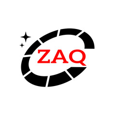 ZAQ Creative Circular Logo Design in Blue and Black for Corporate Branding and Technology, ZAQ Blue and Black Tech Logo with Circular Elements for Branding and Visual Identity, ZAQ LOGO, ZAQ vector