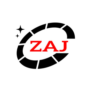 ZAJ Creative Circular Logo Design in Blue and Black for Corporate Branding and Technology, ZAJ Blue and Black Tech Logo with Circular Elements for Branding and Visual Identity, ZAJ LOGO, ZAJ vector 