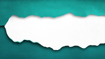 Fototapeta premium Torn Paper Edge with Teal Background and Blank Space for Text