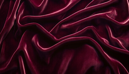 Obraz premium Burgundy velvet texture with soft reflections and rich tones, exuding luxury and elegance