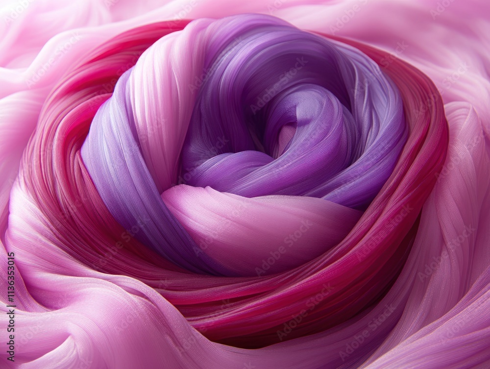 Poster fluid ribbons of deep violet and ruby red blend artfully, creating a sense of movement and elegance 