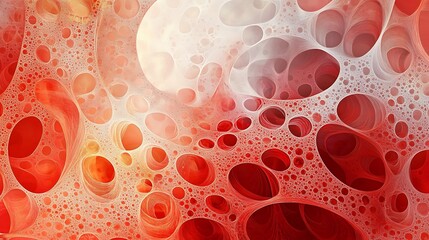 Abstract geometric red patterns with depth effects