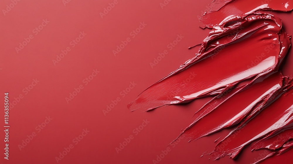 Poster this image features bold red paint strokes spread across a canvas-like background, showcasing a dyna