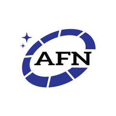 AFN Creative Circular Logo Design in Blue and Black for Corporate Branding and Technology, AFN Blue and Black Tech Logo with Circular Elements for Branding and Visual Identity, AFN LOGO, AFN vector 