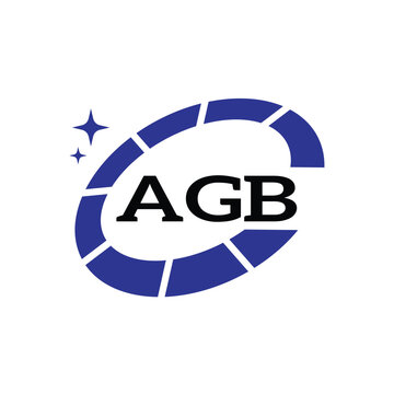 AGB Creative Circular Logo Design in Blue and Black for Corporate Branding and Technology, AGB Blue and Black Tech Logo with Circular Elements for Branding and Visual Identity, AGB LOGO, AGB vector 