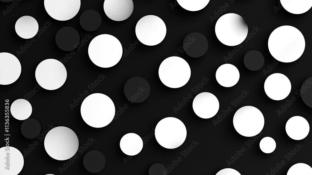 Poster black and white circles create a modern abstract design suitable for various projects