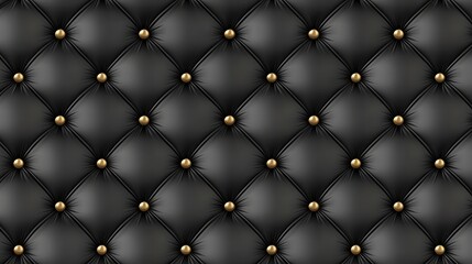 Elegant Black Upholstery with Gold Studs for Luxurious Interiors