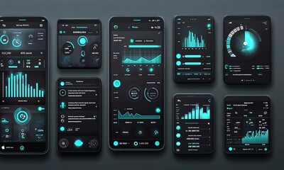 Modern mobile app interface showcasing data analytics.