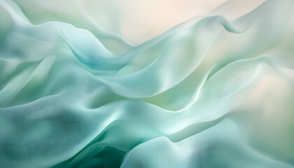 Obraz premium Abstract Draped Pastel Green Silk Fabric Texture