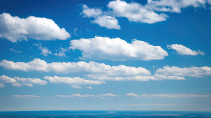Fototapeta premium Sky view. Beautiful sunny sky. Background with clouds on blue sky. Clouds on blue sky.