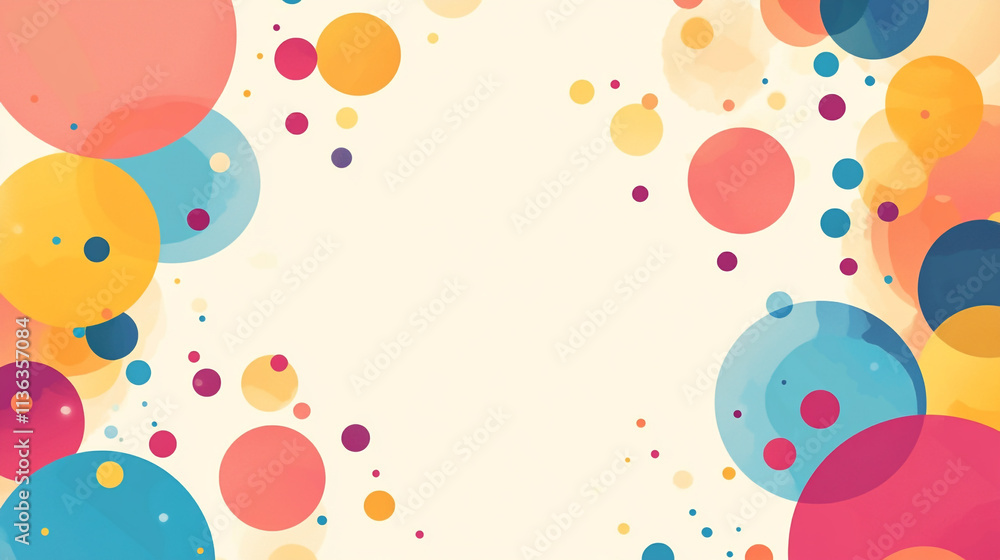 Poster colorful circles create a vibrant background for creativity and design projects