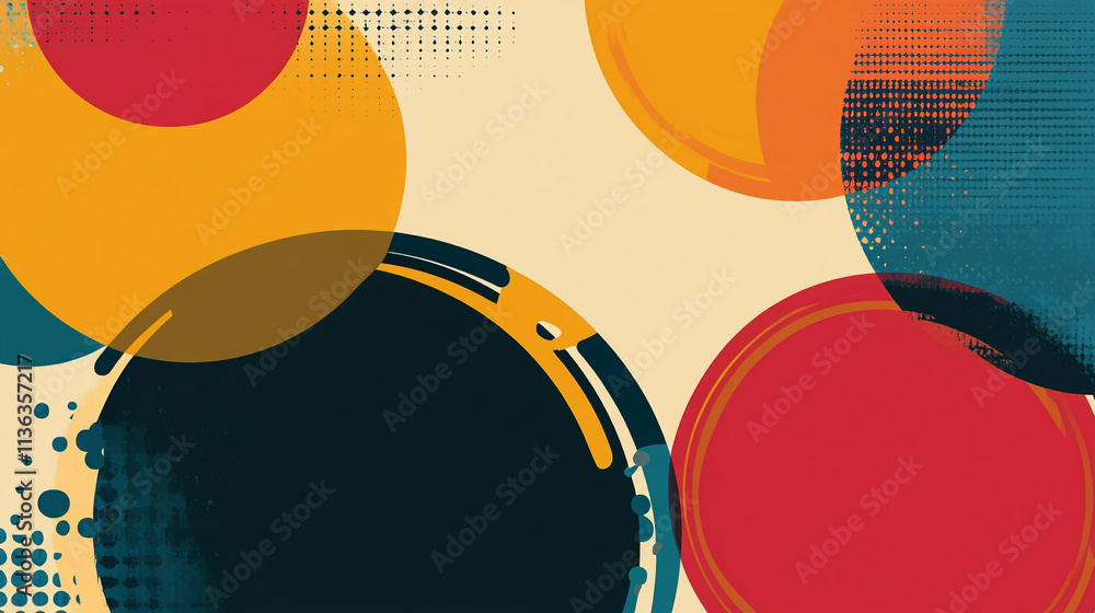 Aufkleber abstract circles in vibrant colors creating a modern design background