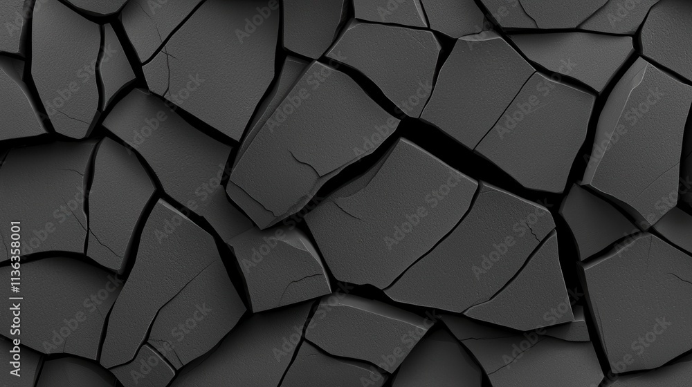 Aufkleber dark cracked surface texture with random patterns and depth