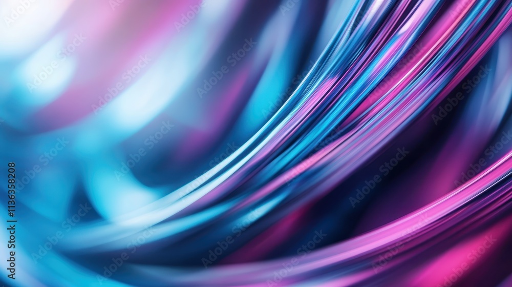 Poster an abstract close-up showcasing vibrant swirling lines in blue and pink hues, creating a dynamic and