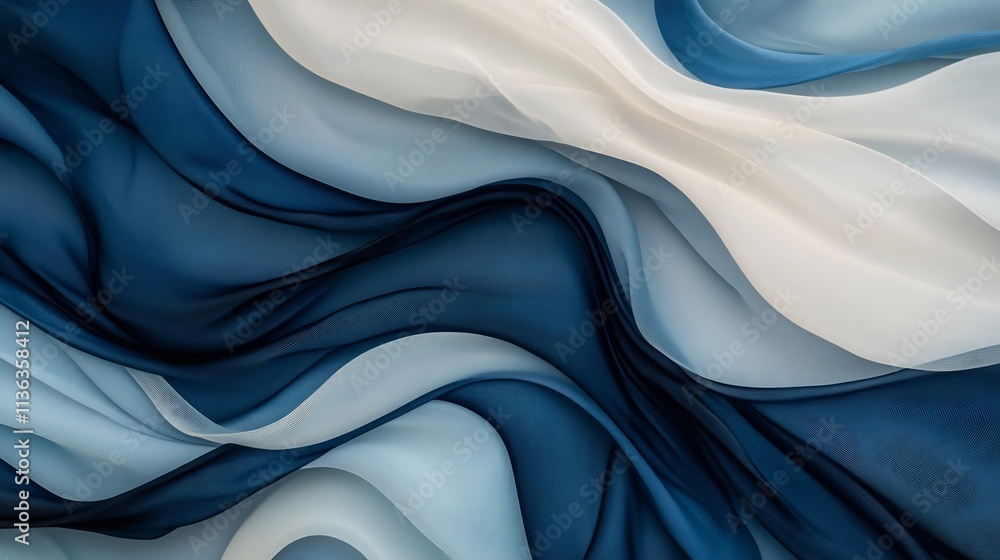 Poster abstract business-themed background with flowing lines and shapes in blue and gray symbolizing