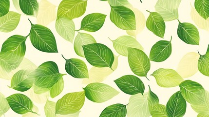 Fresh green leaves forming a seamless pattern