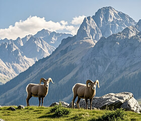 sheep in the mountains