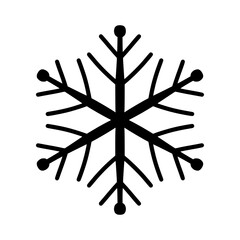 Hand drawn Christmas snowflake. Xmas snowflake isolated on a white background. Vector illustration