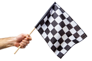 checkered flag isolated on white