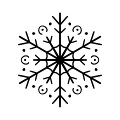 Obraz premium Hand drawn Christmas snowflake. Xmas snowflake isolated on a white background. Vector illustration