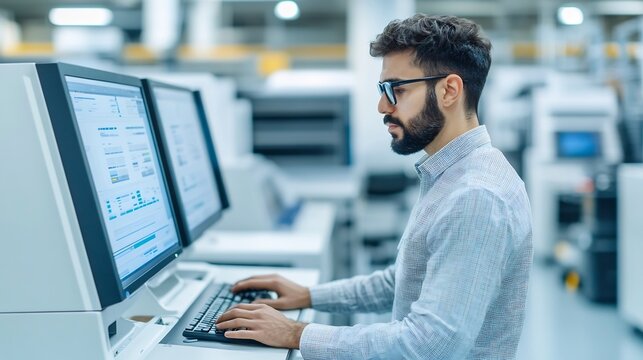 Graphic Designer Reviewing Digital Files Before Printing Production