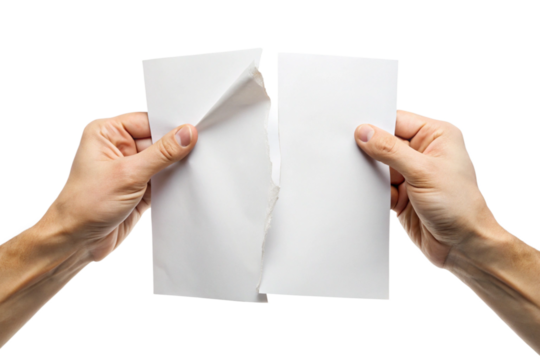 hand holding blank paper