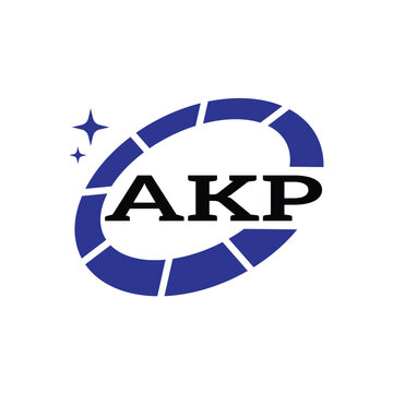AKP Creative Circular Logo Design in Blue & Black for Corporate Branding and Technology, AKP Blue and Black Tech Logo with Circular Elements for Branding & Visual Identity, AKP LOGO, AKP vector logo,