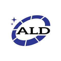 ALD Creative Circular Logo Design in Blue & Black for Corporate Branding and Technology, ALD Blue and Black Tech Logo with Circular Elements for Branding & Visual Identity, ALD LOGO, ALD vector logo,