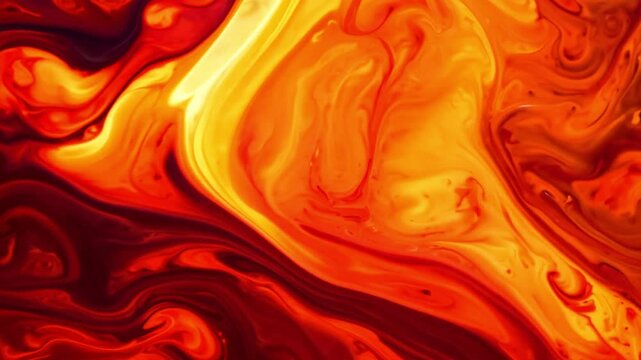 Flowing lava lamp video with bright reds and oranges, swirling in hypnotic patterns and intense color gels