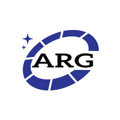 ARG Creative Circular Logo Design in Blue & Black for Corporate Branding and Technology, ARG Blue and Black Tech Logo with Circular Elements for Branding & Visual Identity, ARG LOGO, ARG vector logo,