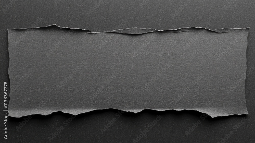 Poster torn edge on dark gray background with text space for design