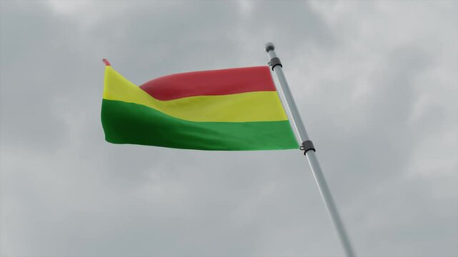 bolivia country flag waving with pole