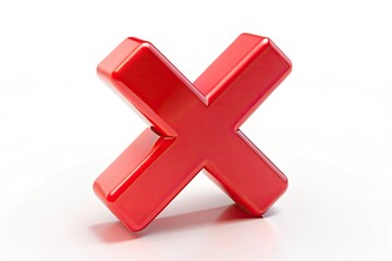 Obraz premium Tilted red X: error, failure, wrong choice, problem, emergencyâ€“a negative checklist signal.