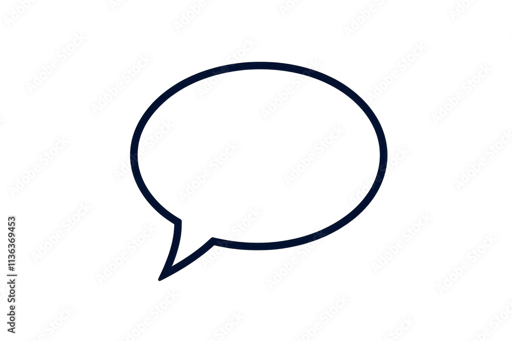 Poster simple speech bubble design for communication and dialogue representation in graphics. transparent b