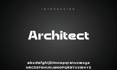 Modern minimal abstract alphabet fonts. Typography technology, electronic, movie, digital, music, future, logo creative font.