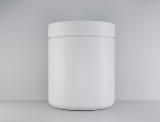 White jar for packaging design on white background isolated 3d render
