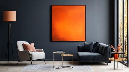 Bright orange canvas with soft textures