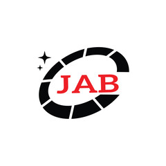 JAB Creative Circular Logo Design in Red and Black for Corporate Branding and Technology, JAB Red and Black Tech Logo with Circular Elements for Branding and Visual Identity, JAB LOGO, JAB vector logo