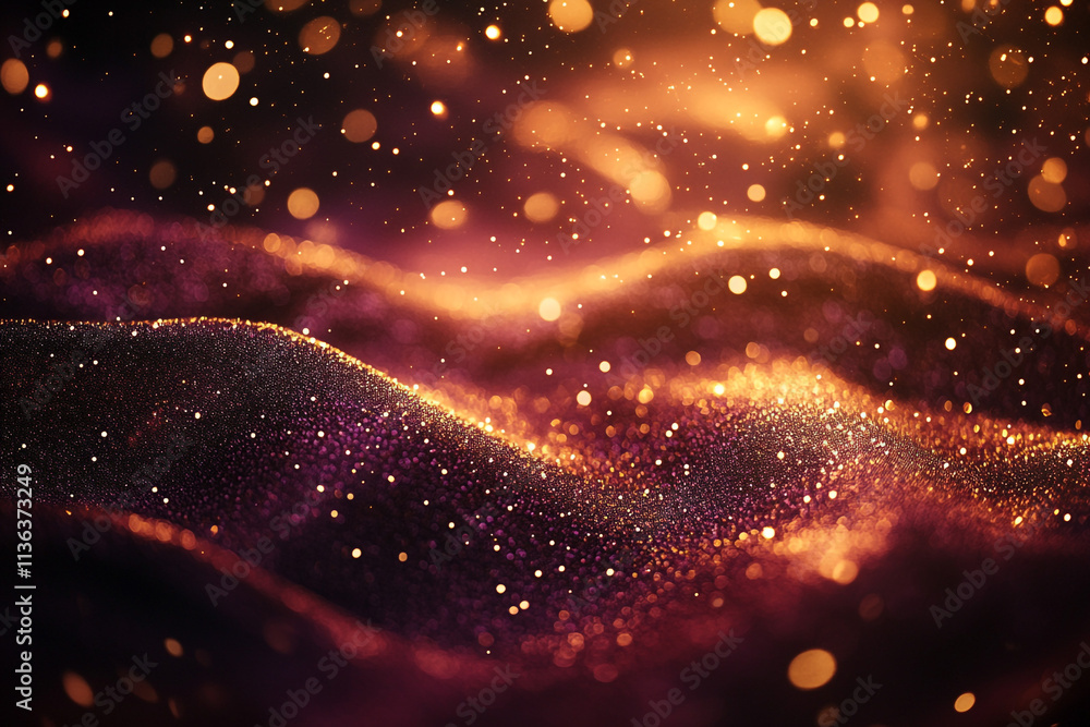 Wall mural elegant dark maroon backdrop with shimmering gold flecks and soft light, creating a luxurious atmosp