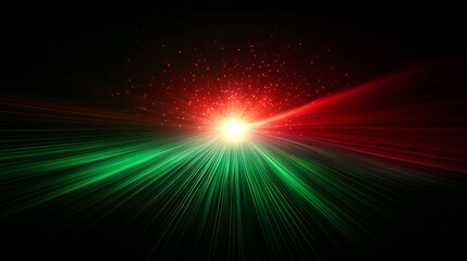 Obraz premium Vibrant red and green with a glowing central light