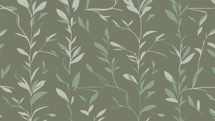 Botanical Patterns on a Soft Green Background
