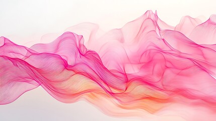 Obraz premium Abstract pink waves with flowing energy lines