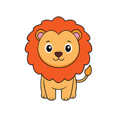 Cartoon Clipart Vector Lion Illustration for Branding and Design.