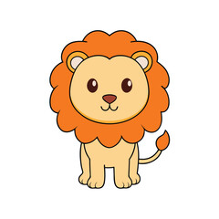 Cartoon Clipart Vector Lion Illustration for Branding and Design.