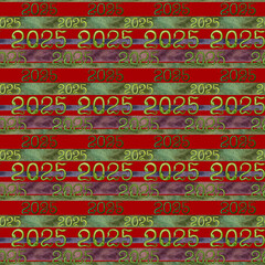 Background with lunar new year 2025 symbol wooden green snake. Seamless pattern with illustration of snakes on a red background. Watercolor template for packaging, wrapper, web page, scrapbooking