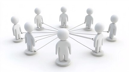 People connecting through a network sharing information and resources